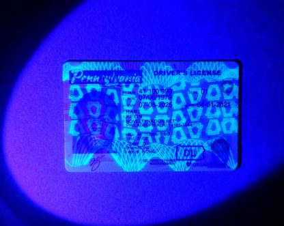 pennsylvania drivers license keystone blacklight UV